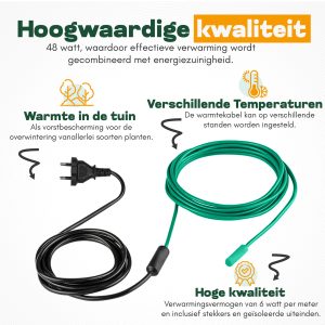 Heizkabel gegen Frost - Wärmeschlauch - 8 Meter Länge
